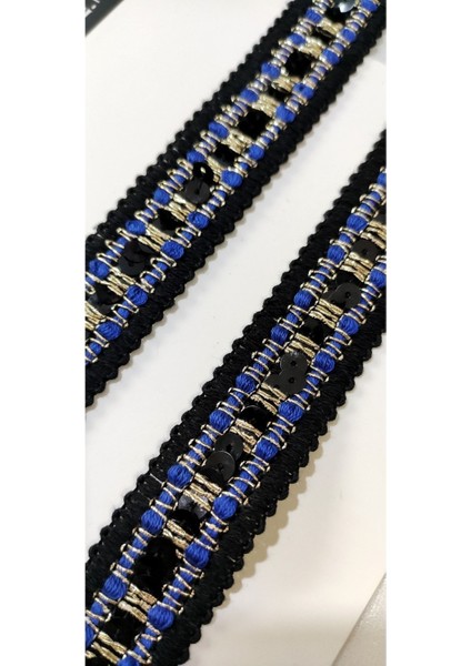 Siyah Mavi Pul Payetli Şerit fiyatları