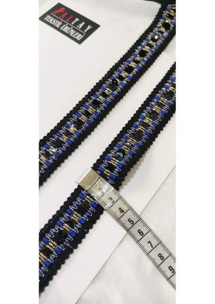 Siyah Mavi Pul Payetli Şerit modelleri