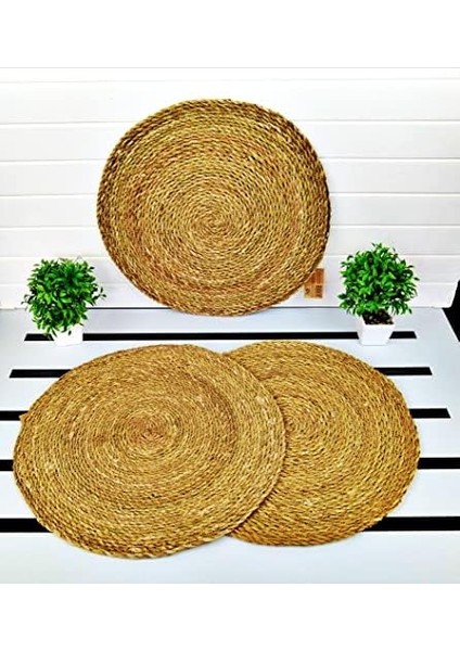 Adet Yuvarlak Hasır Bambu Amerikan Servis Hasır Örme Supla Bambu Altlık 36 cm fiyatları