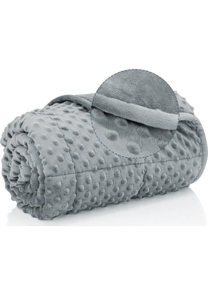 Süper Yumuşak Wellsoft Ağırlıklı Yorgan/battaniye, 10 Kg, Gri, Çift Taraflı, Çift Kişilik