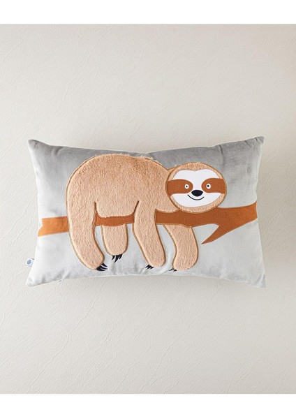 Home Faultier Bebe Dekoratif Kırlent 35X55 cm Açık Gri