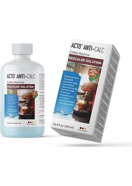 ® Anti-Calc 500 ml - Espresso Makinesi, Kahve Makinesi Kireç Çözücü, Her Tür Kahve Makinesi ve