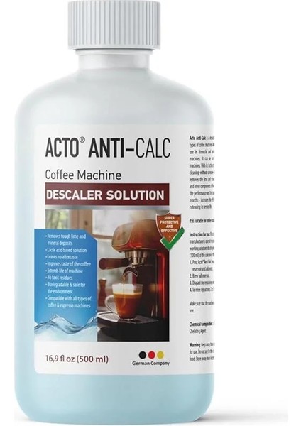 ® Anti-Calc 500 ml - Espresso Makinesi, Kahve Makinesi Kireç Çözücü, Her Tür Kahve Makinesi ve fiyatları