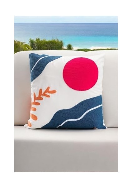 Bohem 45X45 Özel Tasarım Punch Panç Süzene Desen Dekoratif Kırlent Kılıfı Modern Beyaz 31 modelleri