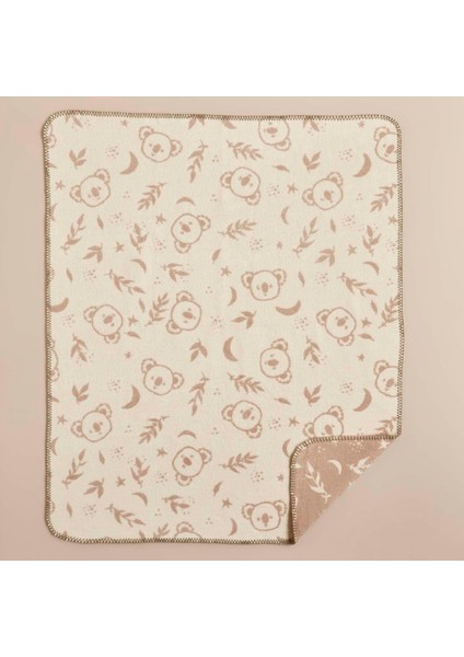 Maıson Koala Hayvan Baskılı%60 Pamuk%33 Akrilik%7 Polyester Bebek Battaniye, Vizon, Bebek (100X120 Cm)