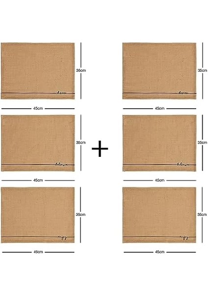 Home Textile 6'lı Jüt Amerikan Servis Seti 45 x 35 cm modelleri