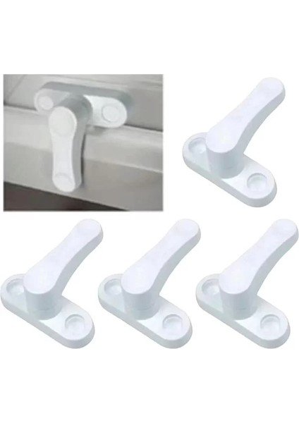 ® 5 Adet Kapı Pencere Hırsız Emniyet Kilidi Güvenlik Mandalı Pvc Çekmeli 360 Derece