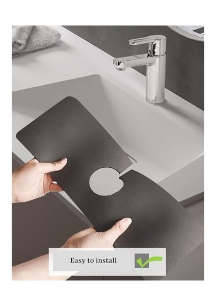 Sarmal Tasarımlı Musluk Kurutma Pedi - 38X13 cm Mikrofiber Süper Emici Tezgah Koruyucu - Su Sıçrama Önleyici ve Saklama Alanlı Kurutma Matı - Mutfak ve Banyo Için fiyatları