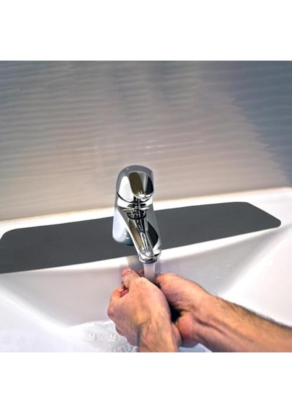 Sarmal Tasarımlı Musluk Kurutma Pedi - 38X13 cm Mikrofiber Süper Emici Tezgah Koruyucu - Su Sıçrama Önleyici ve Saklama Alanlı Kurutma Matı - Mutfak ve Banyo Için modelleri