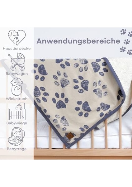 Dedi SHERPA%100 Organik Pamuk Örme Peluş Katmanlı Bebek Battaniyesi 75X95 cm - Rahat ve Sıcak Yenidoğan Temelleri - Kreş, Beşik, Bebek Arabası Için Yumuşak Kundak Örtüsü (Mavi) fiyatları