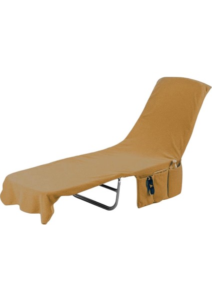 Pamuk Şezlong Havlusu Kahverengi 60X180 cm - Hızlı Kuruyan Plaj ve Havuz Havlusu