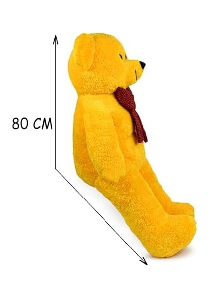 Oyuncak 80 cm Dev Pelüş Ayıcık,papyonlu Ayı,sevgiliye Hediye Ayıcık,büyük Boy Ayı (Sarı) modelleri