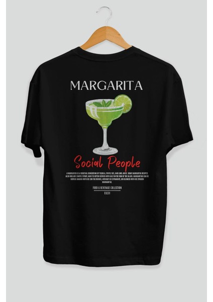 Margarita Kokteyl Baskılı Oversize T-Shirt Erkek Kadın %100 Pamuk Bisiklet Yaka Tişort fiyatları