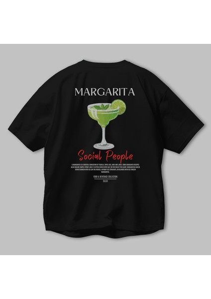 Margarita Kokteyl Baskılı Oversize T-Shirt Erkek Kadın %100 Pamuk Bisiklet Yaka Tişort modelleri