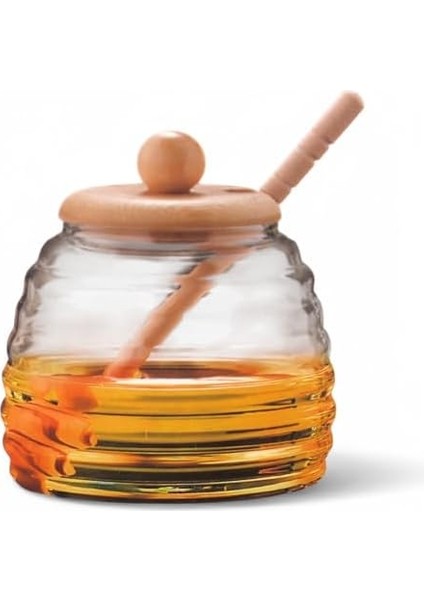 Bambu Kapaklı Cam Bal Kavanozu - 420ML | Kaşıklı & Şık Sunum Kavanozu | Doğal Ahşap Kapaklı Cam Bal Saklama Kabı fiyatları