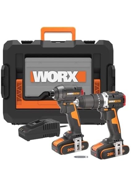 WX925 20VOLT/2.0AH Li-Ion Çift Akülü Kömürsüz Profesyonel Şarjlı Darbeli Matkap + WX265 Kömürsüz Darbeli Tornavida Kombo Set modelleri