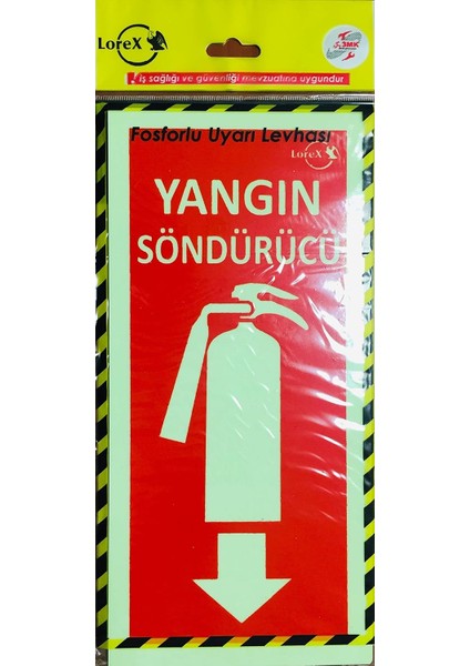 Lr-Fs Söndürme Tüpü Yazılı Fosforlu Ikaz Levhası, Fotolümen Levha