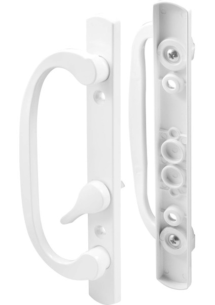 C 1280 Gömme Stil Sürgülü Kapı Kolu Seti - Eski Veya Hasarlı Kapı Kollarını Hızlı ve Kolay Değiştirin - Sağ Veya Sol Kapılar Için - Beyaz Döküm Süs, 3-15/16 Inç Montaj Delikleri