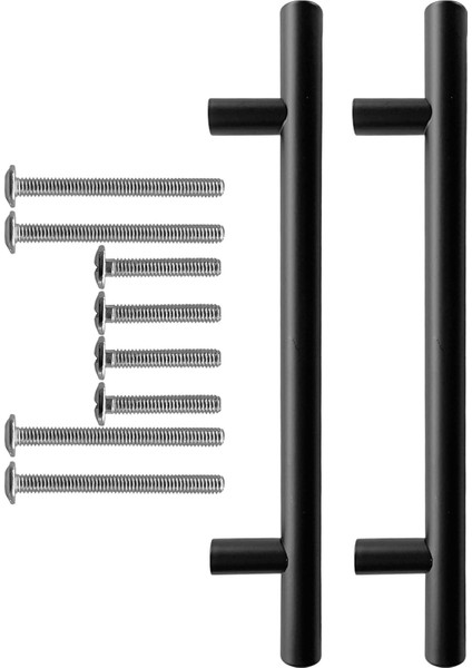 Mutfak ve Banyo Dolabı Kapakları ve Çekmeceler Için Metal Kulp Paslanmaz Mobilya Dolap Kulbu 128MM Mat Siyah 2 Adet