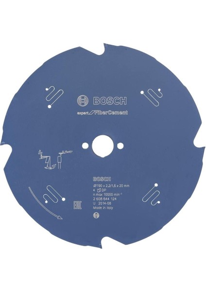 2608644124 Expert Daire Testere Bıçağı, Fiber Çimento Için, Mavi, 2608644124