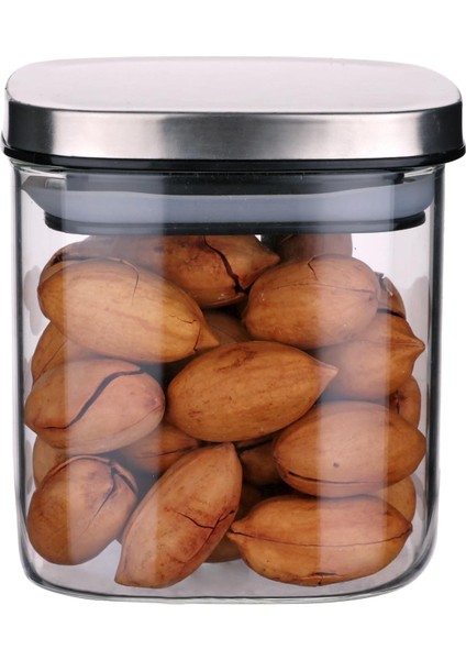 450ML Sızdırmaz Vakumlu Metal Kapaklı Borosilikat Cam Kavanoz - Hava Geçirmez & Dayanıklı Gıda Saklama Kabı (10CM x 10CM)