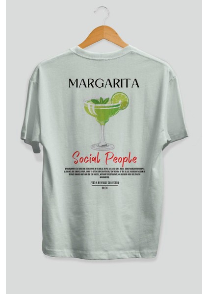 Margarita Kokteyl Baskılı Oversize T-Shirt Erkek Kadın %100 Pamuk Bisiklet Yaka Tişort fiyatları