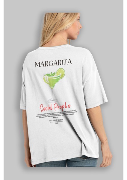 Margarita Kokteyl Baskılı Oversize T-Shirt Erkek Kadın %100 Pamuk Bisiklet Yaka Tişort modelleri