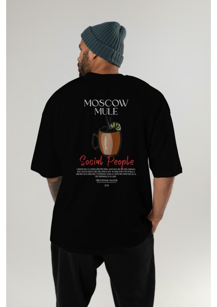 Moscow Mule Kokteyl Baskılı Oversize T-Shirt Erkek Kadın %100 Pamuk Bisiklet Yaka Tişort indirimleri