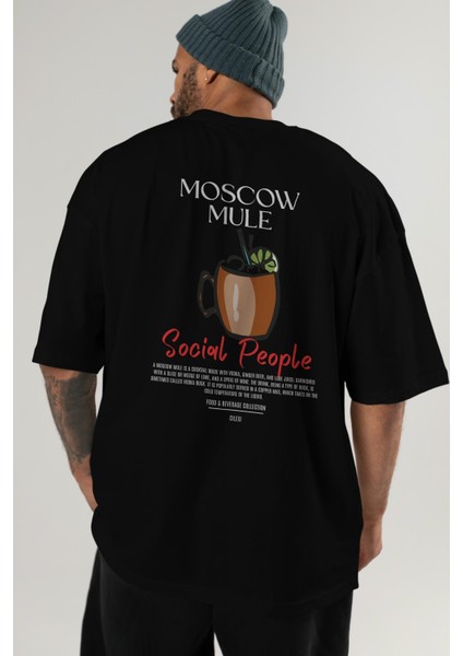 Moscow Mule Kokteyl Baskılı Oversize T-Shirt Erkek Kadın %100 Pamuk Bisiklet Yaka Tişort