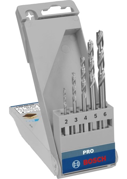 Professional Accessories Matkap ve Kırıcı Delici Uçları, Ahşap Matkap, Gri, 5 Adet