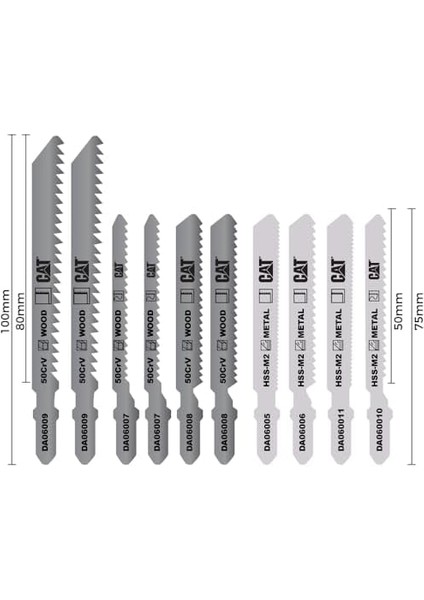 DA06901 Profesyonel Metal/ahşap Hassas/kaba Kesim Dekupaj Testere Ucu 10 Parça modelleri