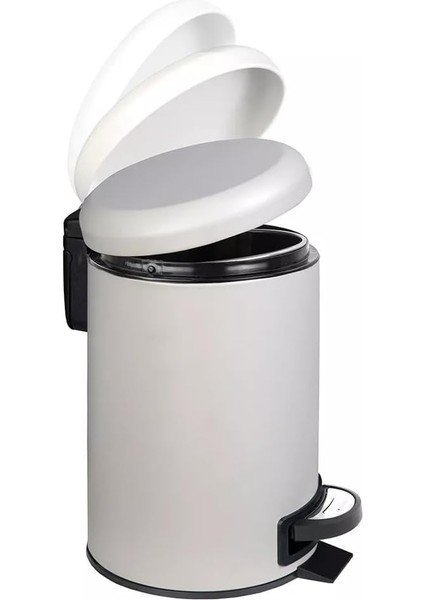 Paslanmaz Elit Pedallı Çöp Kovası Beyaz 12 Lt (000302-2)