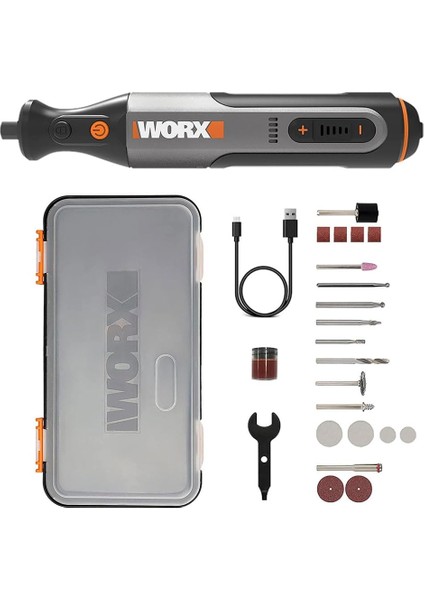 WX106 8 Volt Kalem Tipi Devir Ayarlı Profesyonel Gravür Makinesi, 21 Parça Aksesuar