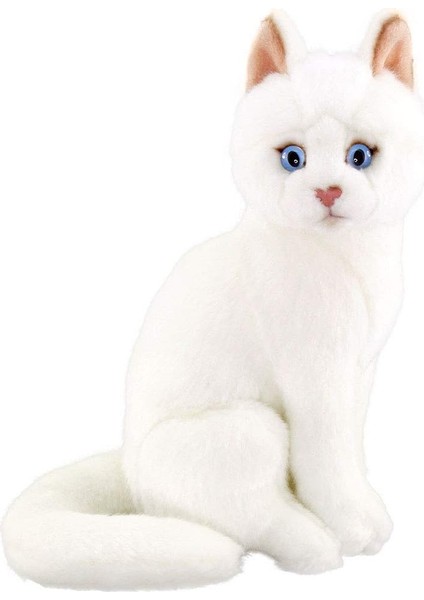 Of The World Oturan Kedi Peluş Oyuncak, Beyaz, 22CM