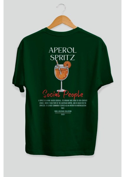 Aperol Sprıtz Kokteyl Baskılı Oversize T-Shirt Erkek Kadın %100 Pamuk Bisiklet Yaka Tişort fiyatları