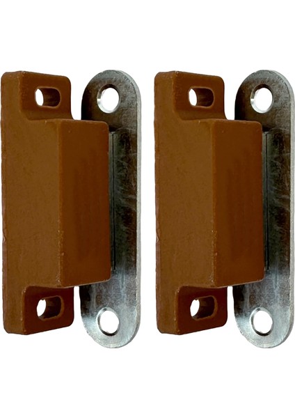 Sineklik ve Dolap Kapakları Için Mıknatıslı Tutucu Kilit 2li Kahverengi