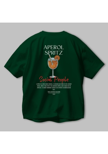 Aperol Sprıtz Kokteyl Baskılı Oversize T-Shirt Erkek Kadın %100 Pamuk Bisiklet Yaka Tişort modelleri