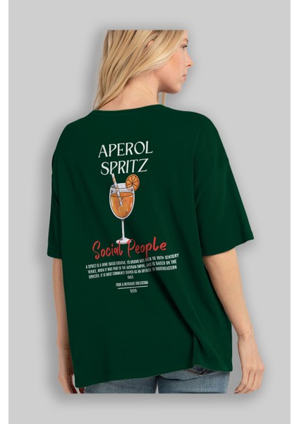 Aperol Sprıtz Kokteyl Baskılı Oversize T-Shirt Erkek Kadın %100 Pamuk Bisiklet Yaka Tişort fırsatları