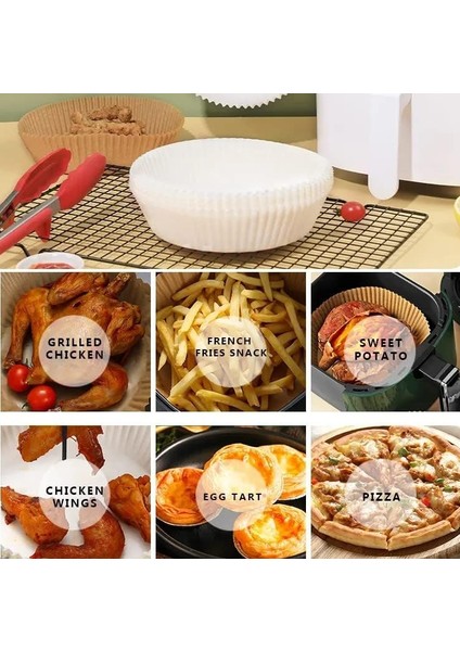 Airfryer Pişirme Kağıdı, Fritöz Yağlı Kağıdı, Yanmaz Kağıt 50 Adet (Oval) fiyatları