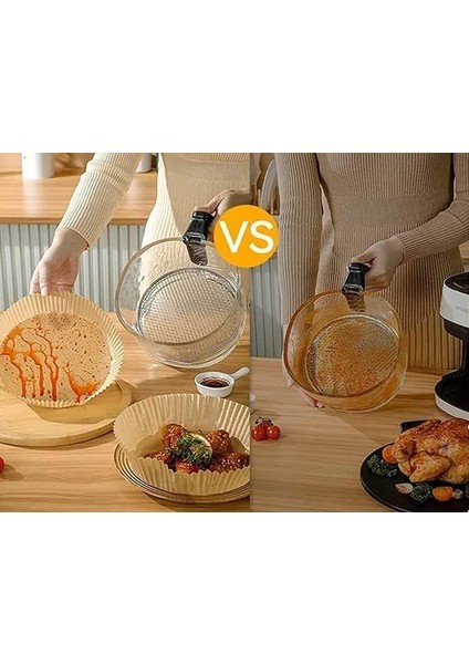 Airfryer Pişirme Kağıdı, Fritöz Yağlı Kağıdı, Yanmaz Kağıt 50 Adet (Oval) modelleri