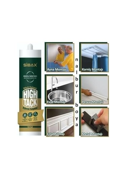 Sibax NS78 Hibrit High-Tack Montaj - Korniş Yapıştırıcısı 290 ml Beyaz modelleri