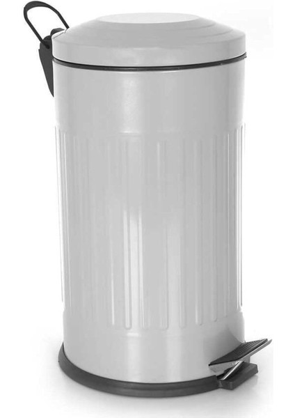 5-12- 16 Lt Vintage Serisi Amortisör Kapaklı Çöp Kovası (Banyo - Mutfak - Tuvalet - Balkon) (Gri, 16 Litre)