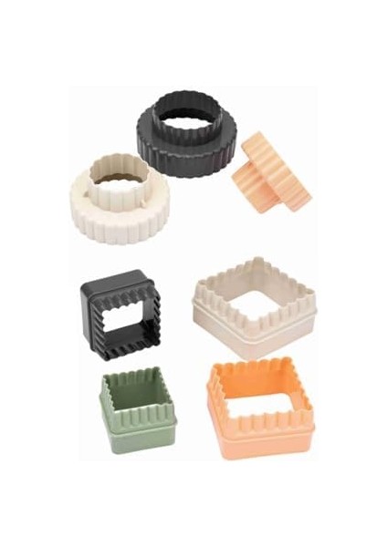 7 Parça Tırtıklı Kare ve Yuvarlak Kurabiye Kalıbı Seti Şekilli Hamur Kesici (1) fiyatları