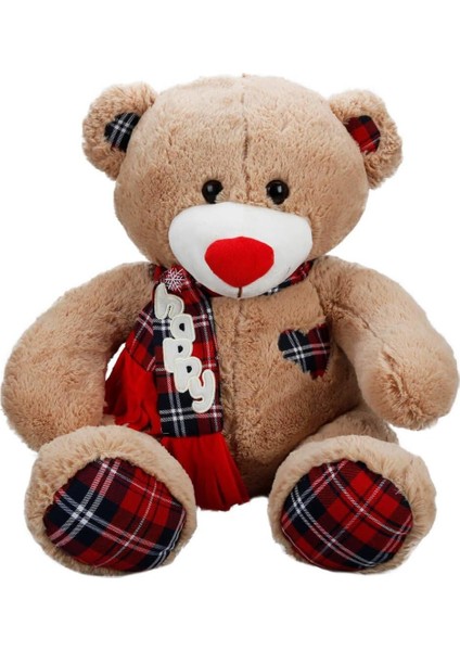 Friends Peluş Ayi Oturan Happy Ekose Atkili 60CM.2R.