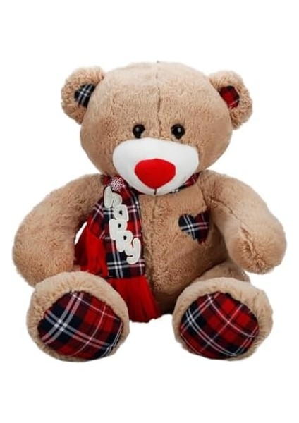 Friends Peluş Ayi Oturan Happy Ekose Atkili 60CM.2R. fiyatları