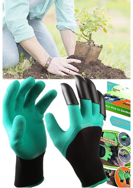 Toprak Kazma Ekme Çapalama Için Korumalı Bahçe Bahçivan Eldiveni