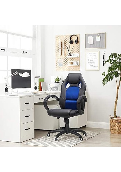 Yarış Koltuğu, Ofis Koltuğu, Oyuncu Koltuğu, Yönetici Koltuğu, Döner Sandalye, Poliüretan, Siyah/mavi, OBG56L modelleri