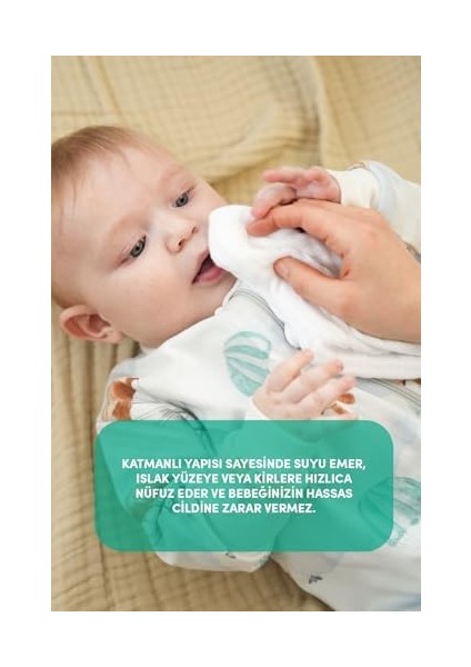 10'lu Müslin Bebek Ağız Mendili 25X50 cm - 4 Katlı Ultra YUMUŞAK%100 Pamuk Müslin Bez modelleri