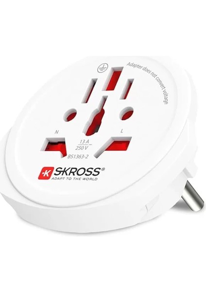Swiss Seyahat ADAPTÖRÜ,1.500.211-E,WORLD To Europe,beyaz