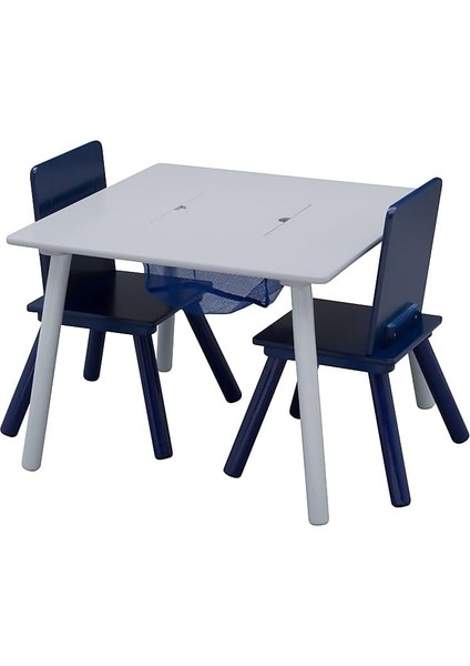 Children Çocuk Masa ve Sandalye Seti, Saklamalı (2 Sandalye Dahil)